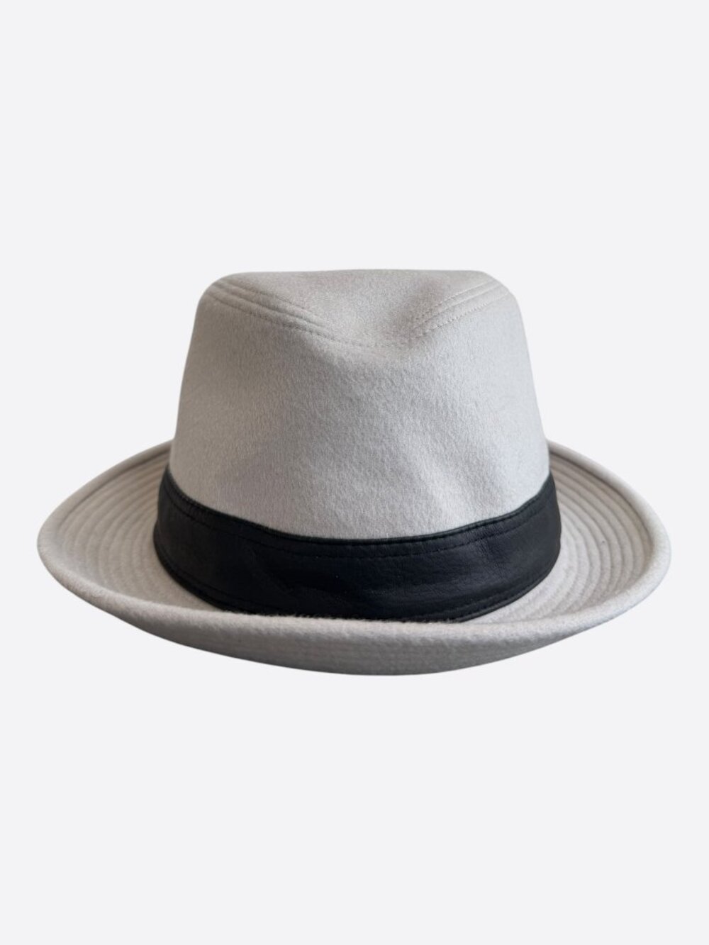 Hermes White & Black Cashmere Fedora
